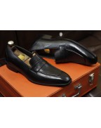 Men's  Black Leather Dress Shoes