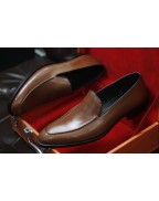 Men' Brown Leather Loafer  Shoes