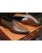 Men' Brown Leather Loafer  Shoes