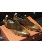 Men's Brown Suede Leather Loafer Shoes