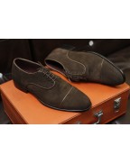 Men's Shoes Brown Suede Leather Lace Up