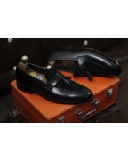 Black Suede Leather Loafer Shoes