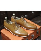 Tan Leather Lace Up Men's Shoes