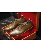 Tan Leather Lace Up Men's Shoes