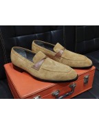 Men's Light Brown Suede Leather Shoes