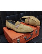 Men's Light Brown Suede Leather Shoes