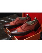 Men's Redish Suede Lace Up Leather Shoes