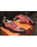 Men's Redish Suede Lace Up Leather Shoes