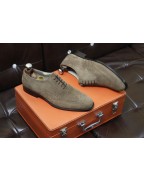 Men's Shoes Beige Brown Leather Lace Up