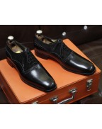 Men's  Black Suede Leather Lace Up Shoes