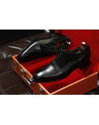 Men's  Black Suede Leather Lace Up Shoes