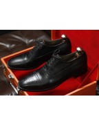 Men's Black Leather Lace Up Shoes