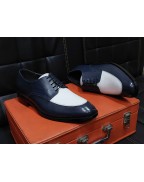 Black White Leather Lace Up Shoes