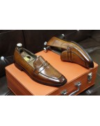 Tan Brown Men's Leather Shoes